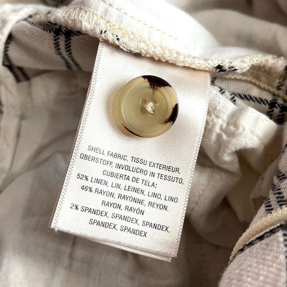 Anthropologie Women’s Linen Windowpane Trousers - Picture 6 of 6